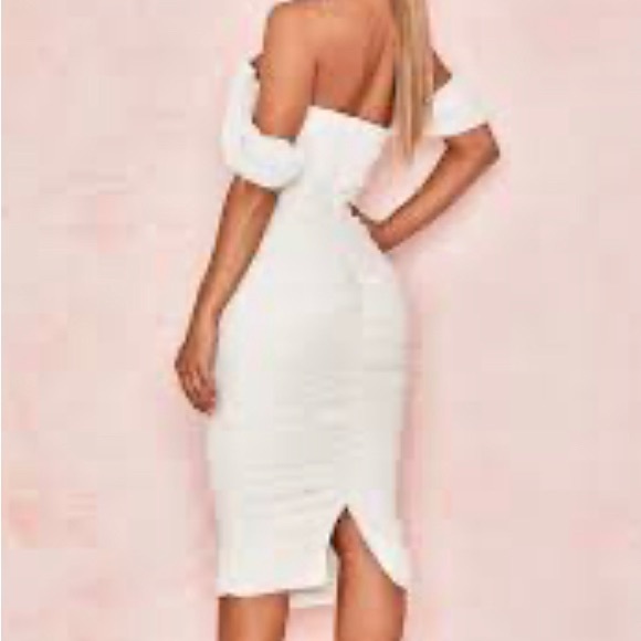 White Chiffon/Rayon Draped Evening Dress Sz10 - Picture 12 of 16